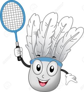 12917517-Illustration-of-a-Shuttlecock-Mascot-Holding-a-Badminton-Racket-Stock-Illustration